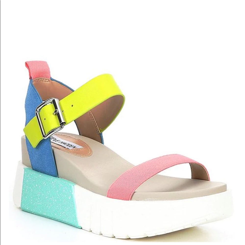 Pastry Color Block Platform Sandals